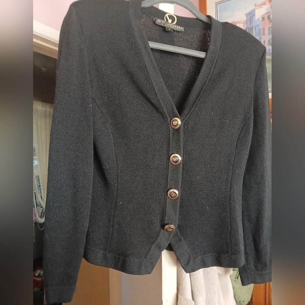 Classic Black Women's Blazer with Gold Buttons